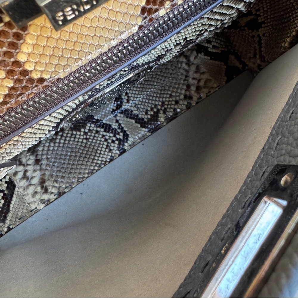 Fendi Cuoio Romano Selleria Leather Python Peekaboo Bag - Picture 15 of 16